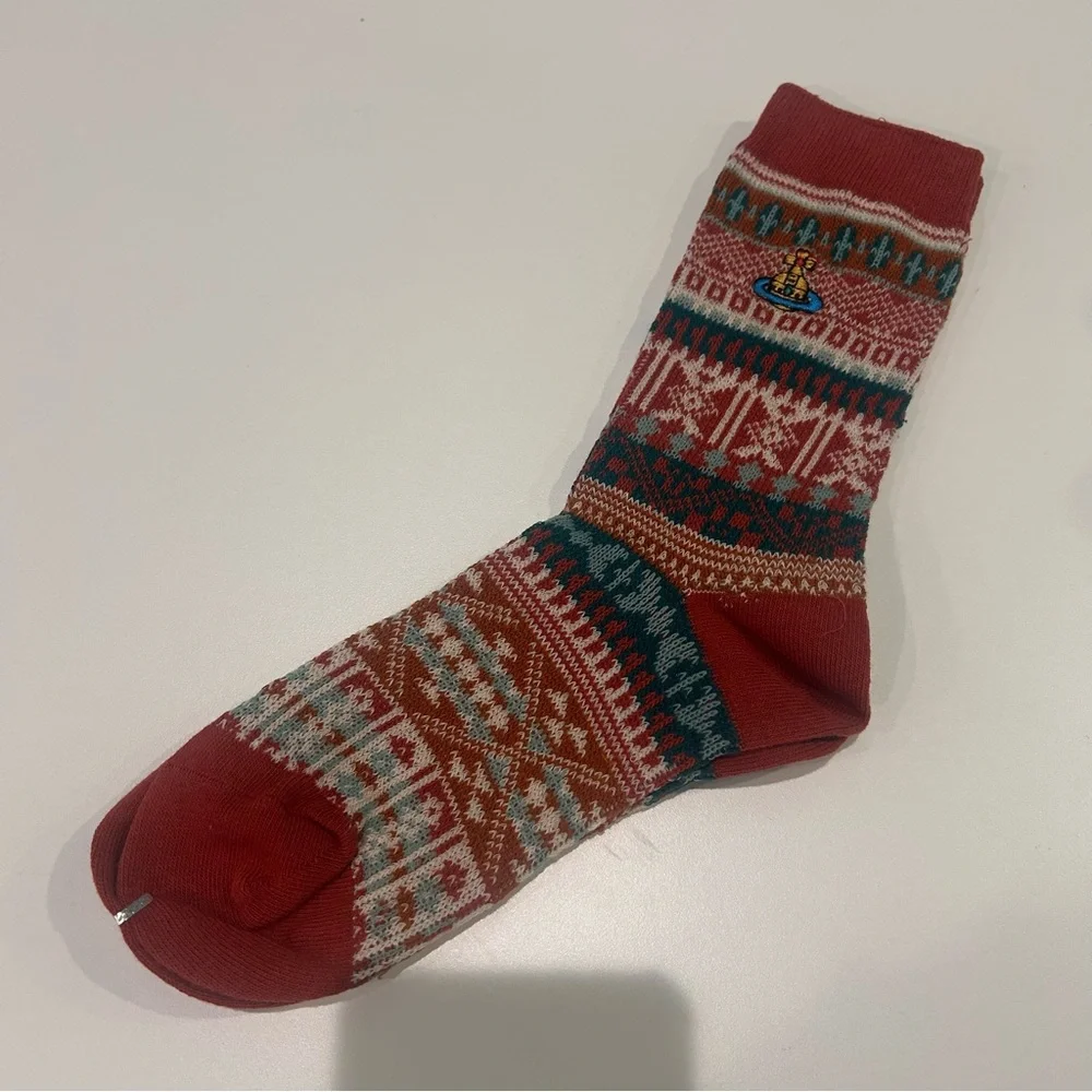 Vivienne Westwood Red Patterned Socks - Picture 4 of 4